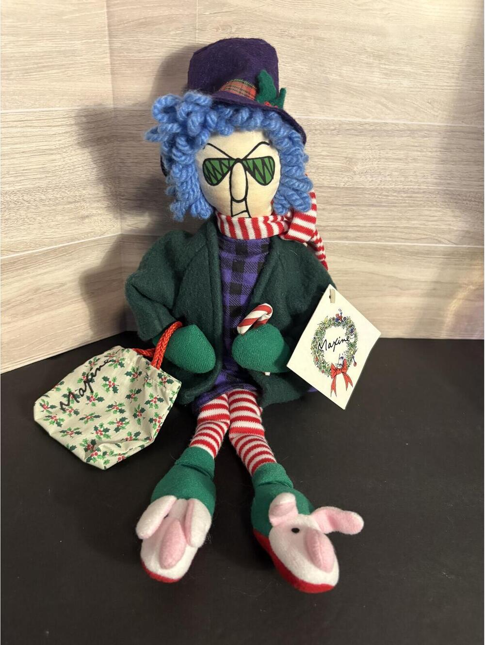 Vintage Hallmark Shoebox Maxine "Stressed in Holiday Style" Plush NWT 16”